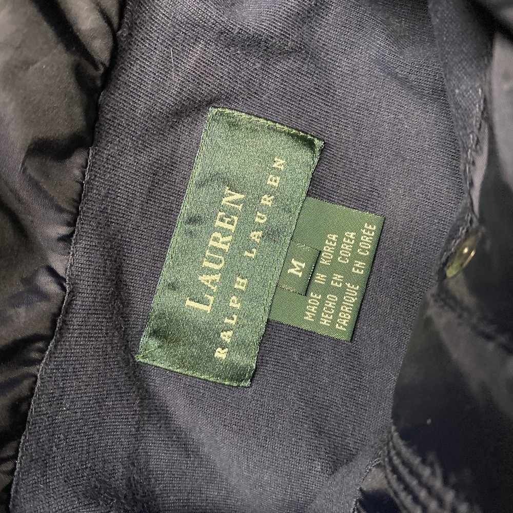 Vintage Ralph Lauren Jacket Womens Medium Navy Blue Snap Button Windbreaker 90s - Picture 2 of 10